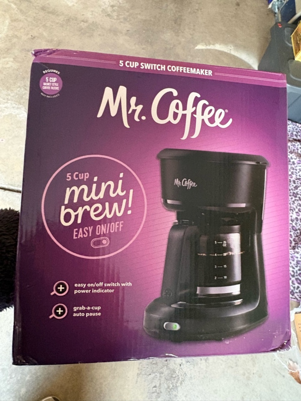 Mr. Coffee 5-Cup Mini Brew Coffee Maker - Black